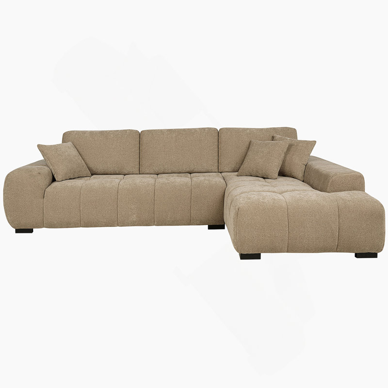 Canapé modulaire rembourré moelleux et confortable avec coussins réversibles et grille - Conception capitonnée pour se détendre et recevoir
