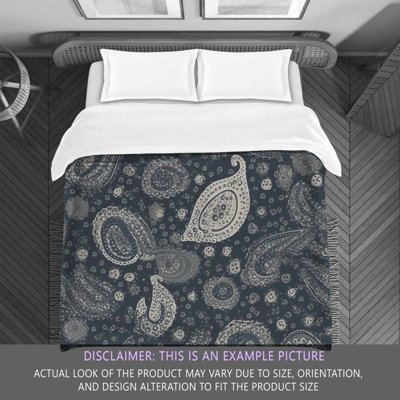 Botanical Gray/Navy Microfiber Comforter