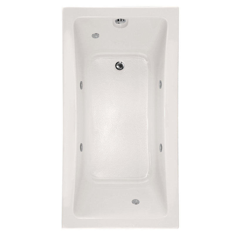 Rosemarie 60'' x 32'' Acrylic Bathtub, Bone, Satin Brass