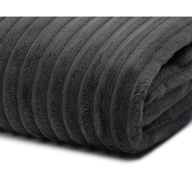 Fine corduroy blanket, Anthracite