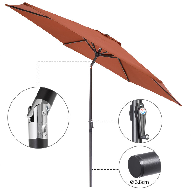 Chantha 300cm Balcony Parasol, Terracotta