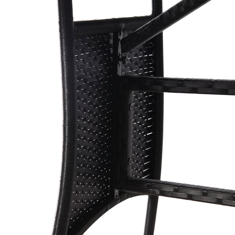Garden Table 140X80x74 Cm Poly Rattan, Clear, Black