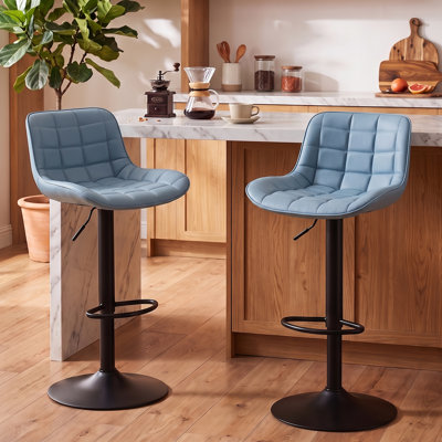Zager Swivel Upholstered Adjustable Height Bar Stools