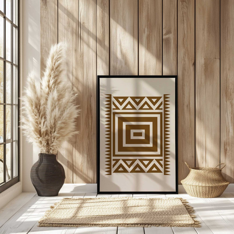 «Modern Tribal Patterns II», reproduction sur toile dans un cadre, H 30,75 po x l 20,75 po, Or poli