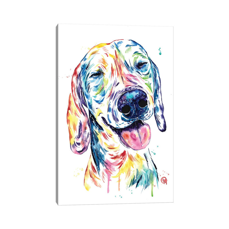 Teeny Dog With Tons Of Heart - Dachshund by Lisa Whitehouse - Wrapped Canvas Painting, 66.04 cm H x 45.72 cm W x 3.175 cm D