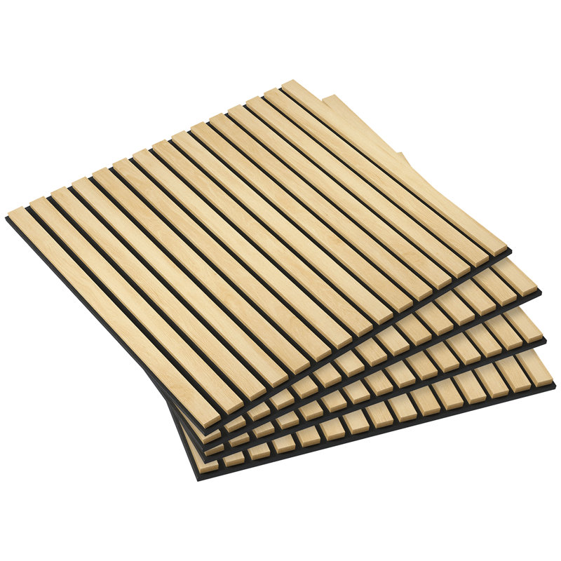 Ensemble de 4 panneaux muraux 3D en faux bois, Chêne