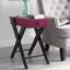 Table d'appoint Charging en noir et bourgogne, forme rectangulaire, 1 tiroir de rangement, pieds, joint Kd, plateau en bois, 24 haut avec station d'accueil, finition bourgogne, simple pour petits objets, base ouverte, matériau, 13