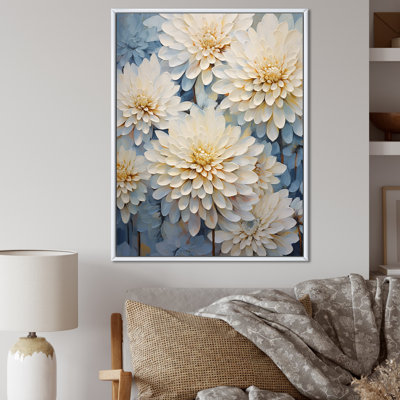 «White and Blue Mums Fragrant Elegance III», reproduction sur toile