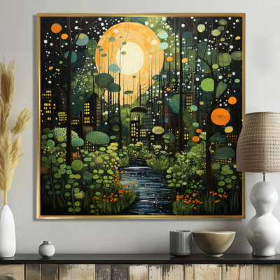 Green Yellow Urban Jungle I - Abstract Collages Large Wall Art