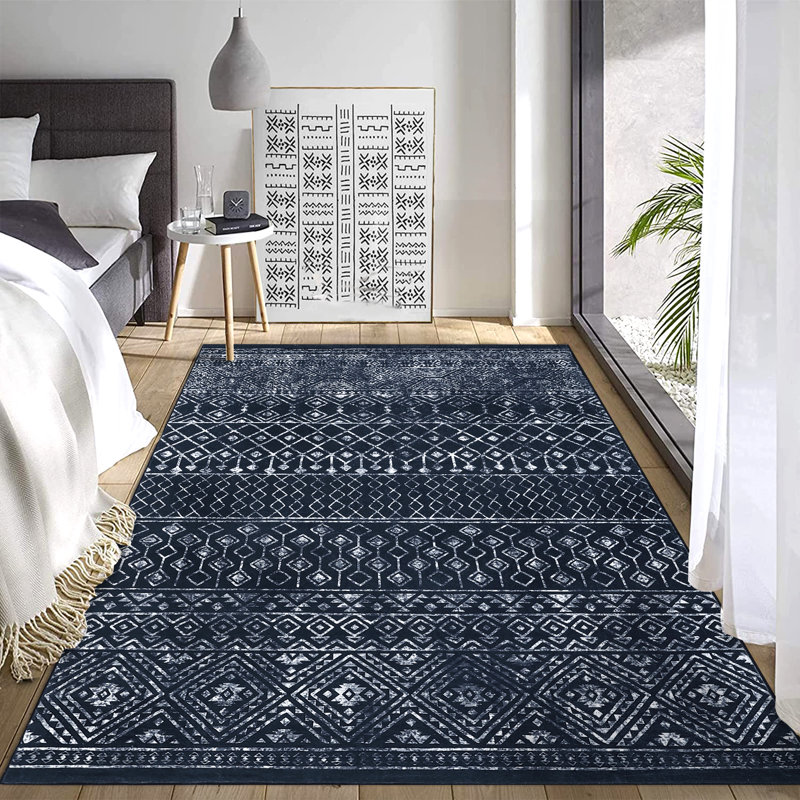 Boho Machine Washable Rug for Living Room Indoor Carpet for Home Decor Aesthetic Non-Slip Rug for Bedroom Dining Room Hallway Kitchen Office Nursery Playroom Teen Dorm