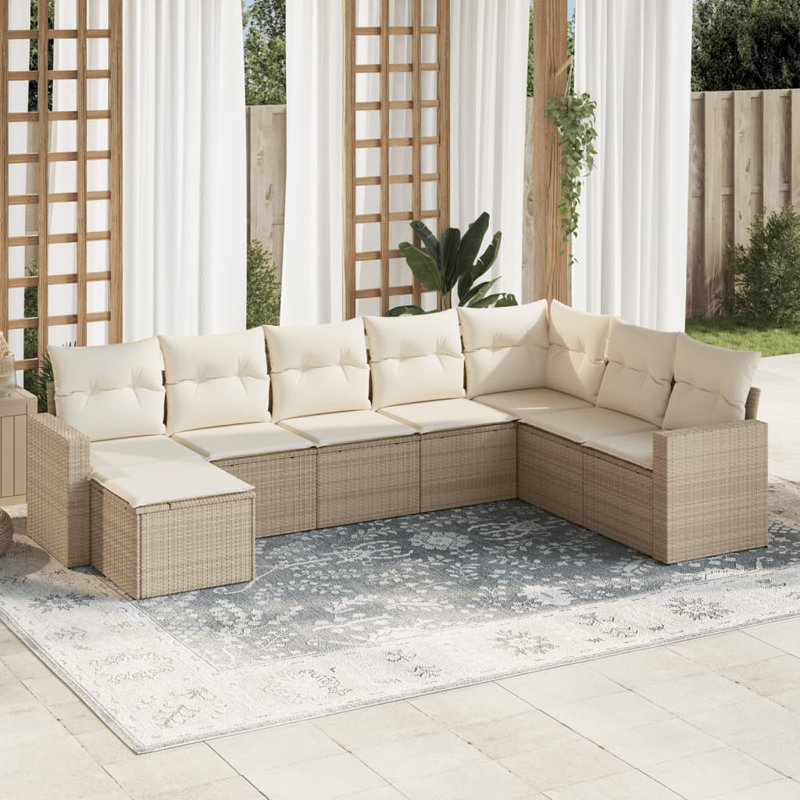 Ensemble de canapé de jardin Vidaxl beige, blanc crème