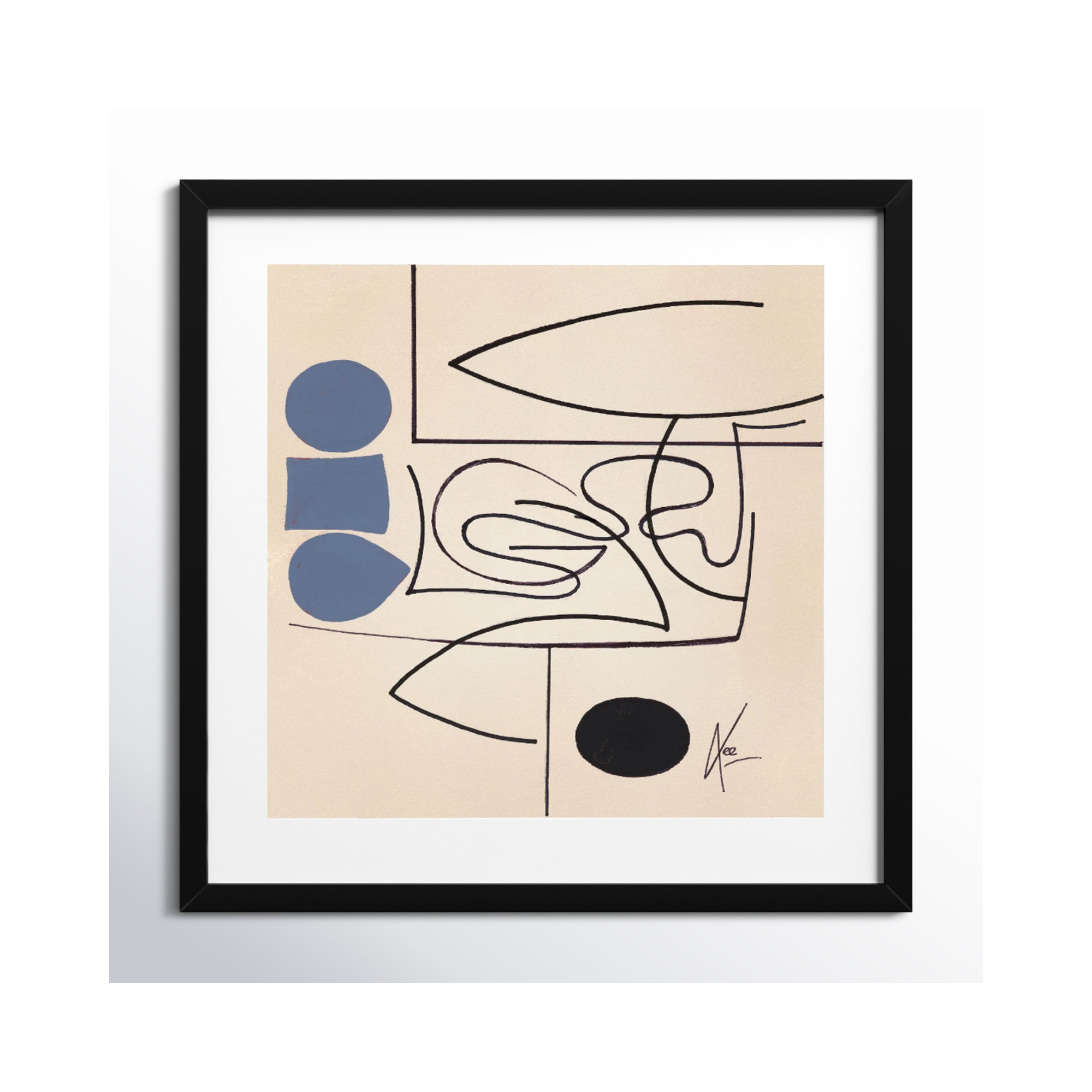 Reflection 2 by Lee Lessem, Black, 24" H x 24" W x 1.25" D