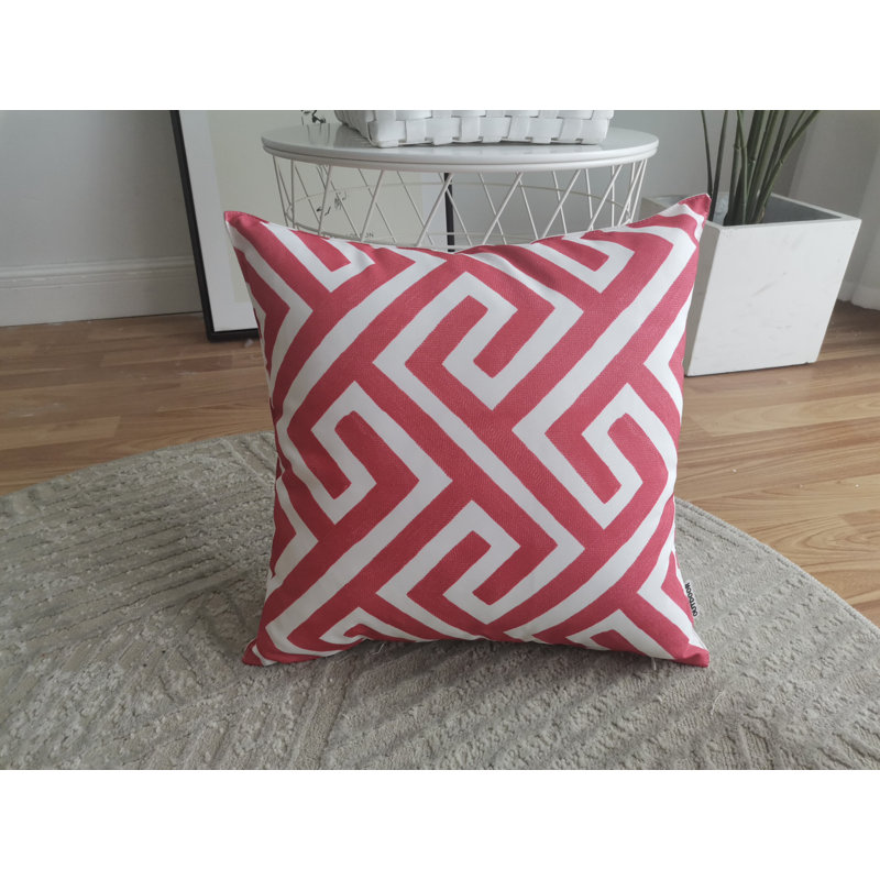 Ensemble de 2 taies d'oreiller extérieures imprimées sur fond blanc (ensemble de 2), Rouge / Blanc