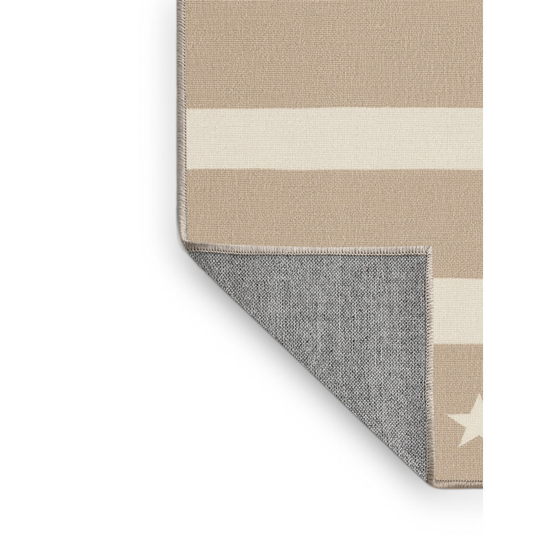 Tapis beige moderne et contemporain lavable à la machine Fieldston du 4 juillet - reliure beige, 2 x 4