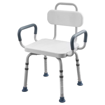 Shower Chair With Arms And Back, Duty Bench Seat For Inside Shower Stall And Bathtub, Height Adjustable Bathroom Bath Tub Seat For Adults, Seniors, Elderly And Disabled