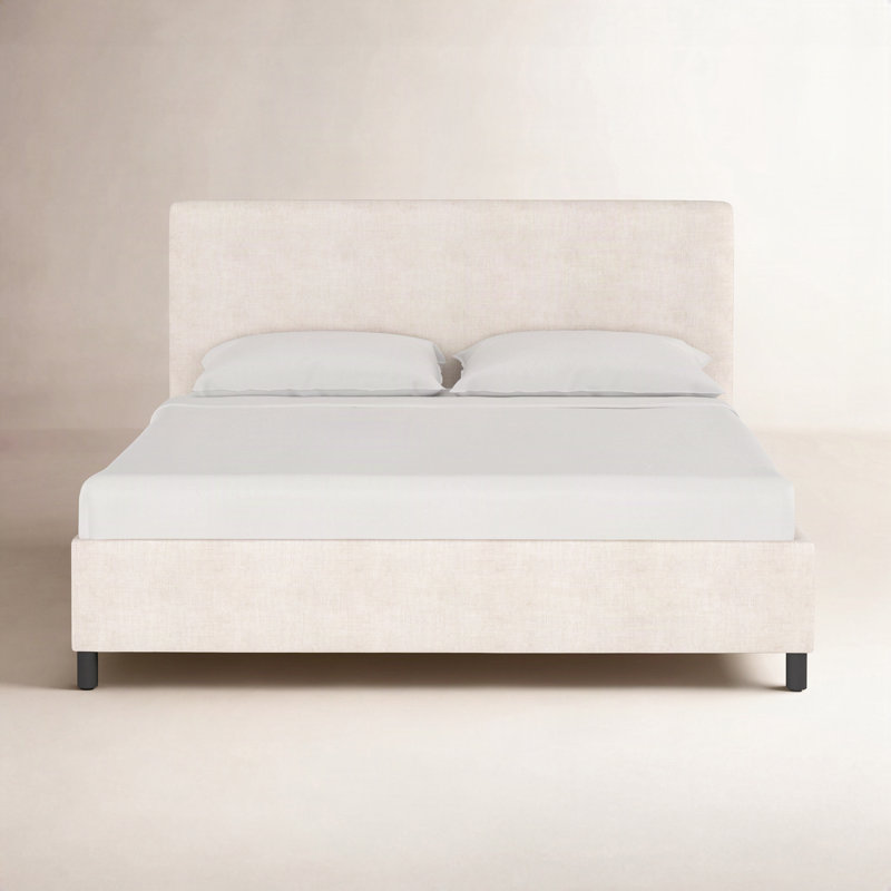 Pyburn Upholstered Platform Bed, King, Classic Talc Linen