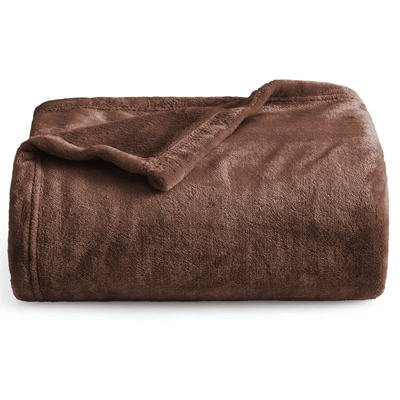 Makilah Sherpa Fleece Fur Blanket for Bed, Sofa Throw Soft all seasons , 240cm H x 200cm W, Coffee