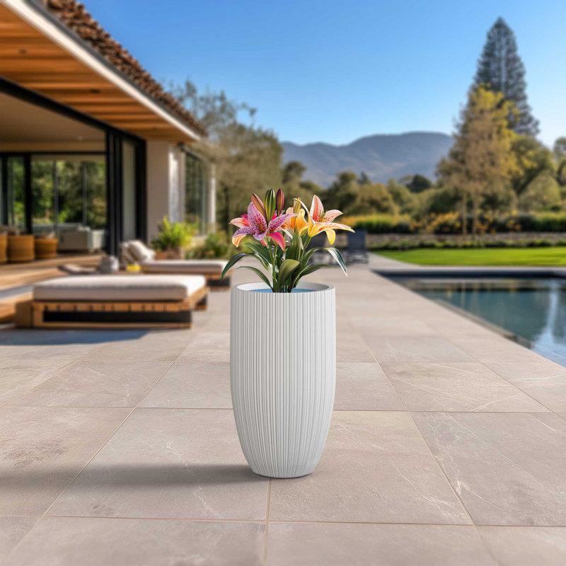 Derron Handmade Pot Planter, Crisp White (Upgraded Interior)