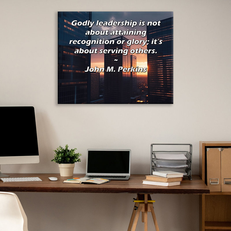 Toile tendue de la galerie ArtsyQuotes par John M. Perkins: «Le dévouement divin ne consiste pas à atteindre la reconnaissance ou la gloire; il s'agit de servir les autres.