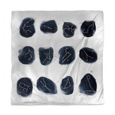 Scandinavian Earth Galaxy Blue Duvet Cover - Constellations