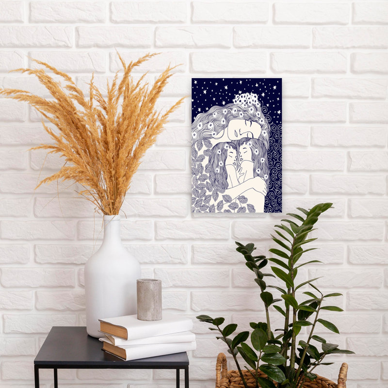 Print, 45.72 cm H x 30.48 cm W, Blue/White