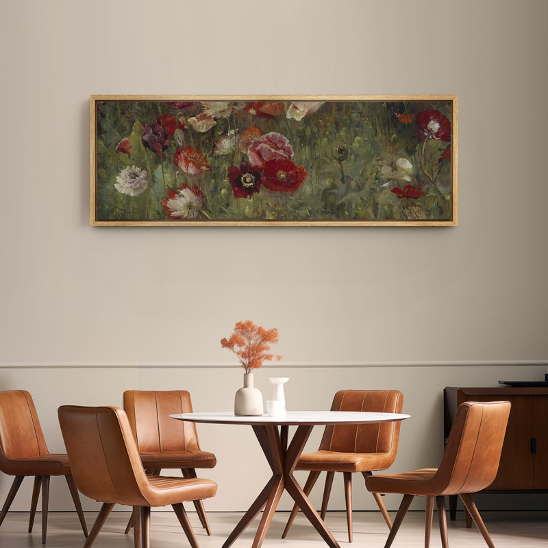 Champ de fleurs vibrantes, art moderne, H 20 po x l 60 po, Naturel