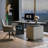 55.12"Brown Rectangular Writing Desk,3-drawer-51035324