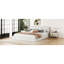 Grand lit plateforme tapissier, blanc