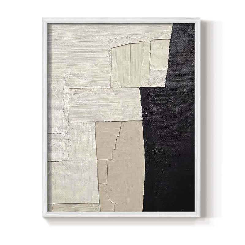 "ABSTRACT Series DCLXIX" par J Paul, Blanc / Blanc, H 15 po x l 12 po