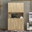 Armoire de cuisine 70,87 "de haut avec 6 portes, 1 tablette ouverte et 1 tiroir - chêne rustique-1820552702