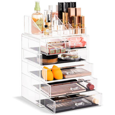 Umber Rea Wood 5 Compartment Makeup Organizer