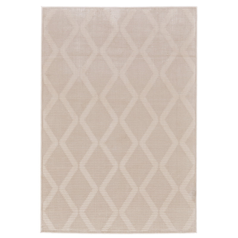 Tapis crème à motif géométrique Abdas, Rectangle 1 pi 8 po x 2 pi 10 po