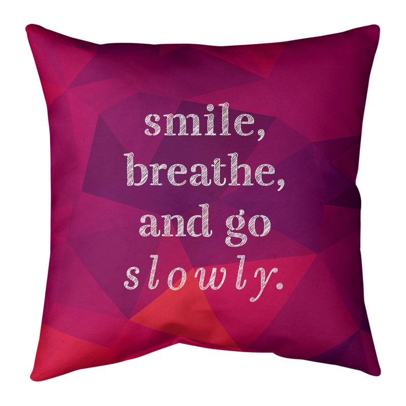 Housse de coussin Faux Gemstone Go Slowly, 26 po x 26 po, Rubellite, Polyester/ Bourre en polyester