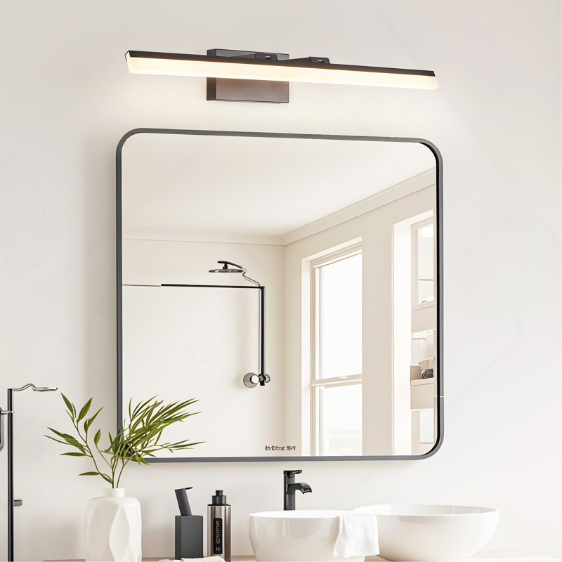 Luminaires de salle de bain dorés de 16 po au-dessus d'un miroir moderne à DEL à intensité variable pour éclairage de salle de bain