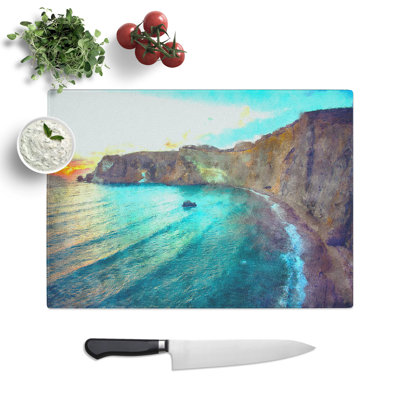 Cliffs in Ponza in Italy Painting Chopping Board