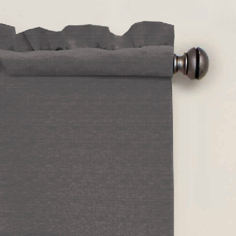 Charcoal Scalloped Blackout Rod Pocket Valance, 42" x 18"