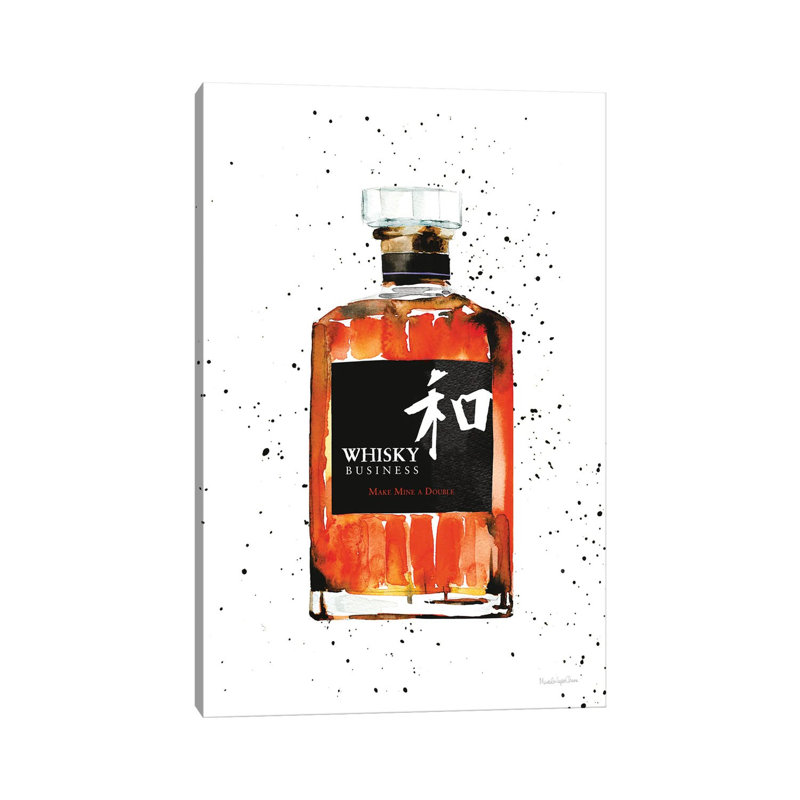 Whisky Business by Mercedes Lopez Charro - Wrapped Canvas Painting 1 Piece Wrapped Canvas Painting