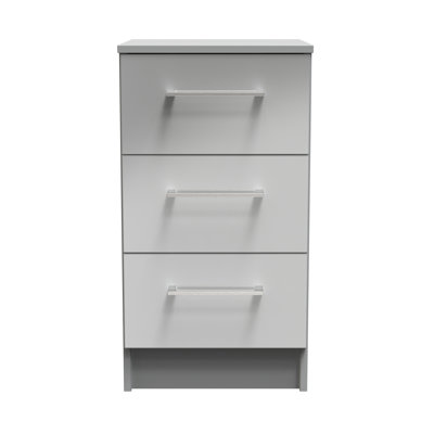 Fully Assembled Louberta 3 Drawer Bedside Cabinet