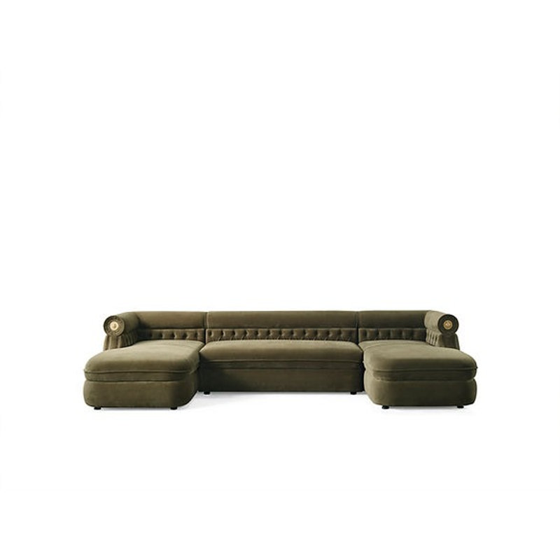 Canapé modulaire Lacarla, Tissu vert
