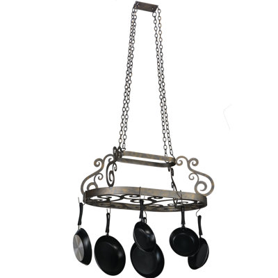 Neo Metal Handcrafted Oval Hanging Pot Rack