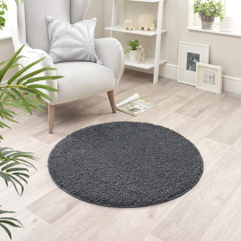Solid Colour Machine Tufted Area Rug, Round 100 cm