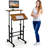 Mobile Standing Desk, Height Adjustable Rolling Laptop Cart W/Tilting Desktop For Standing Or Sitting, Lockable Casters, Home Office Computer Workstation For Small Spaces (Brown)