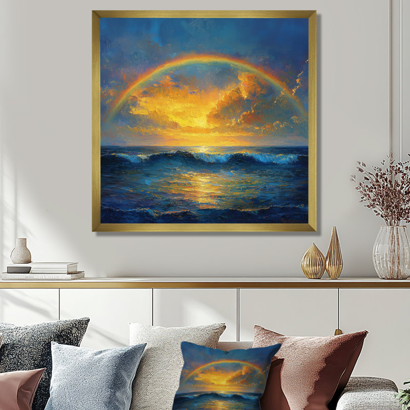 «Avyansh Rainbow On The Ocean Harmony II», art mural arc-en-ciel, H 16 po x l 16 po, Reproduction encadrée d'une seule photo