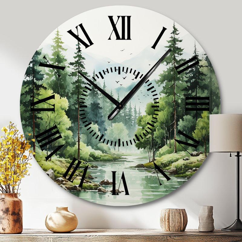 Horloge murale Tranquil Forêts, Grand