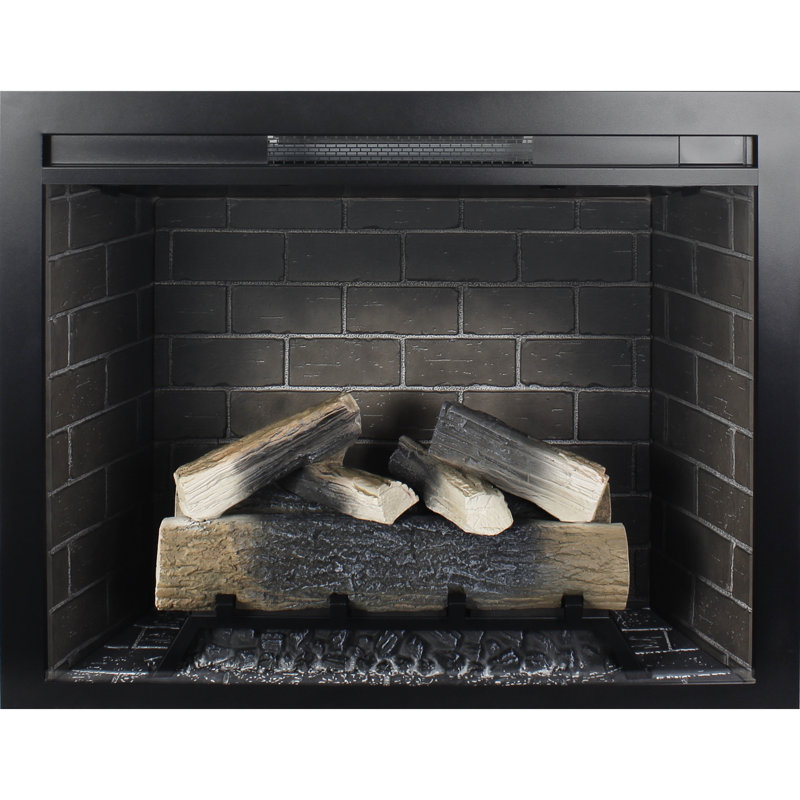 Infrared Electric Fireplace: 33 Inch, Smokeless Firebox, Touch Panel, 1500W Heat, Adjustable Flame & Brightness, 5000 /H, /Ul , 400 Sq. Ft. Heating Area, 2 Installation Options, 3D With Sound