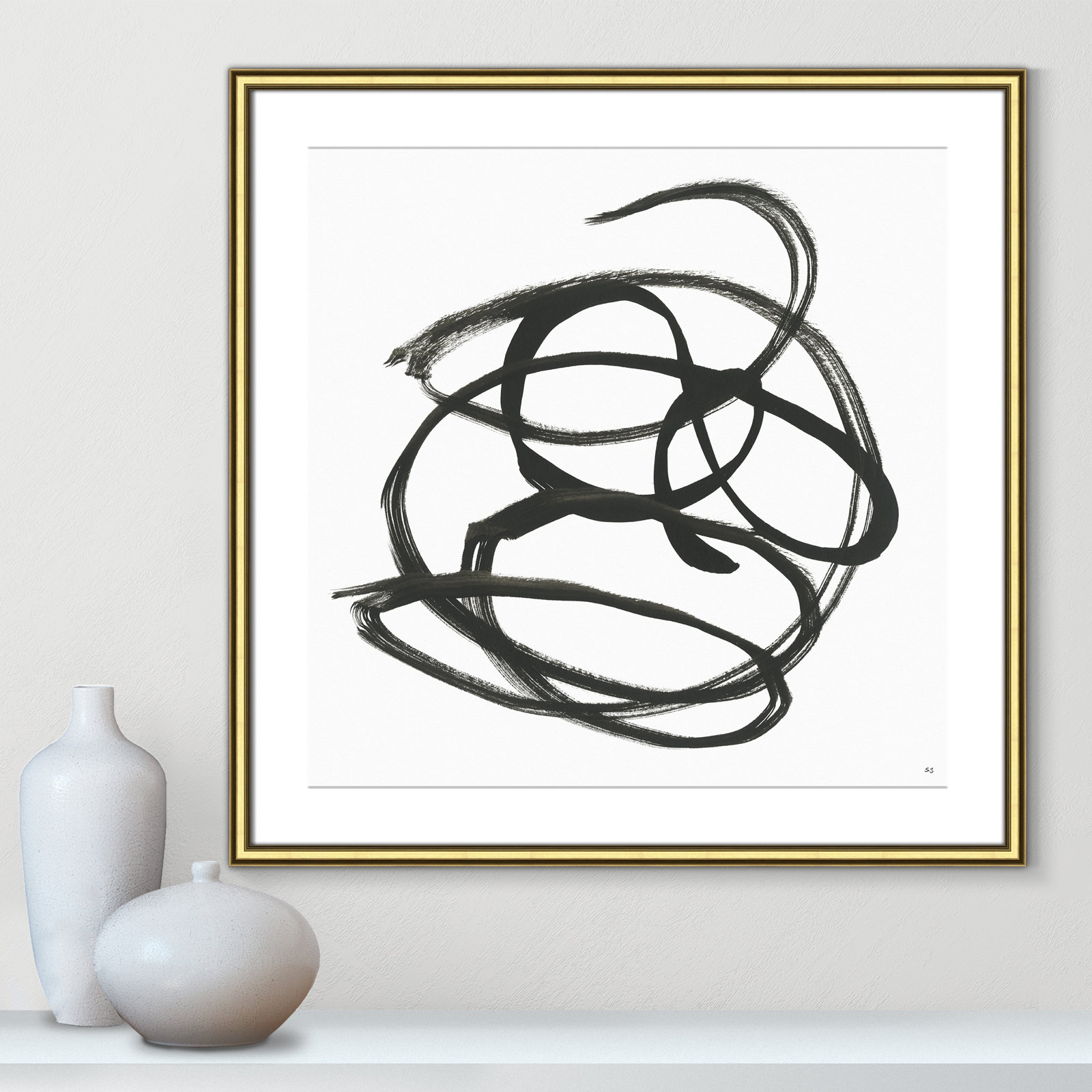 Along The Path I by Susan Jill, Gold, 24.75" H x 24.75" W x 0.88" D