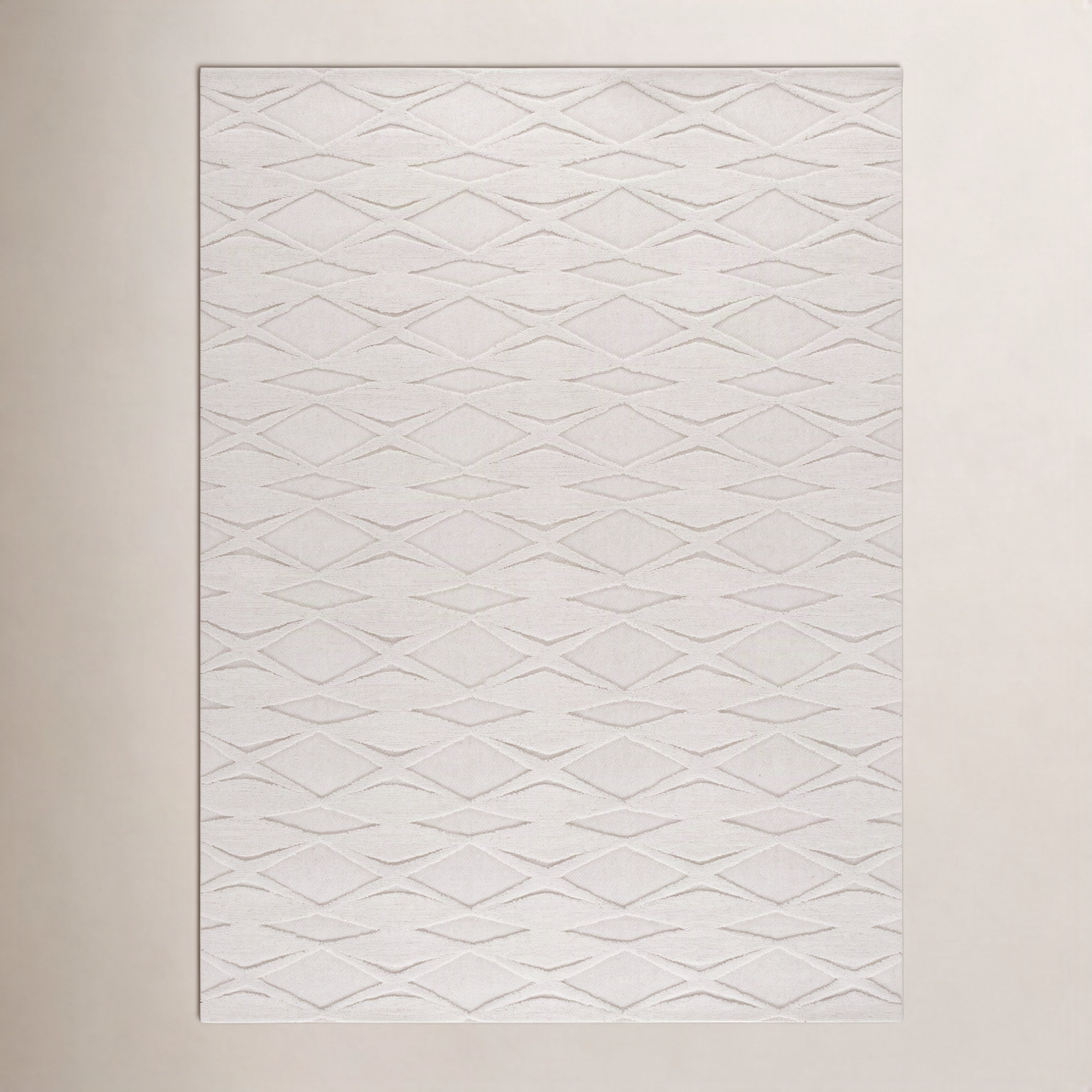 Elphia Ivory Hand-Tufted Wool Rug, Rectangle 6' x 9'