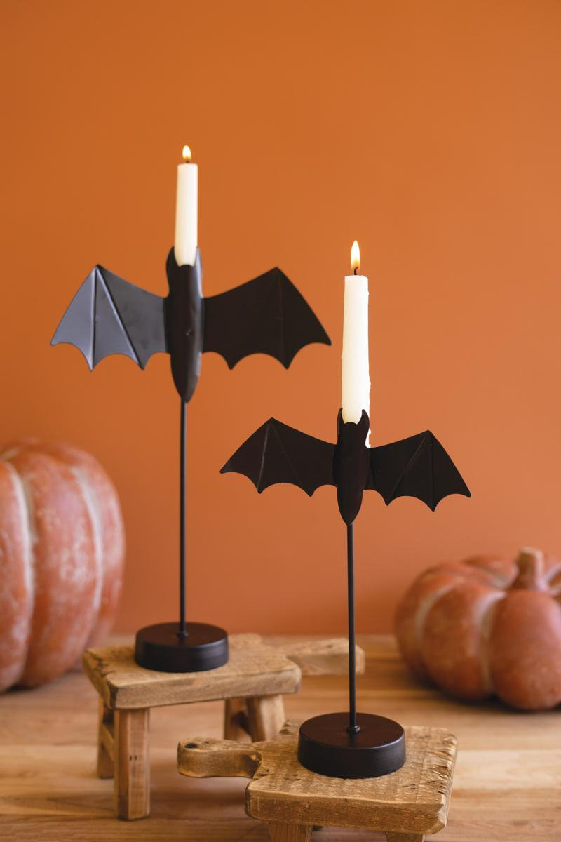 Black Bat Taper Candlestick Holder, 1