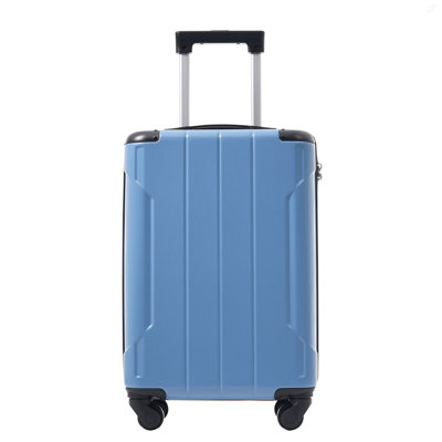 20-Inch Hardshell Carry-On Luggage, Lightweight Durable ABS Suitcase with Spinner Wheels, Built-in TSA Lock, 2 Packing Cubes, Blue-gray