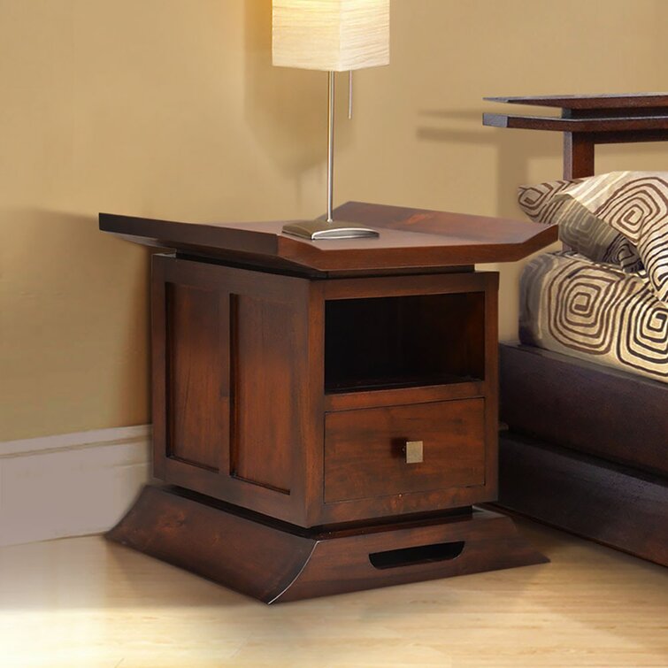 Cecere 1 - Drawer Solid Wood Nightstand in Java